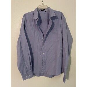 HISDERN Purple Mens Long Sleeve Button Down Casual Shirts for Men, Size Large
